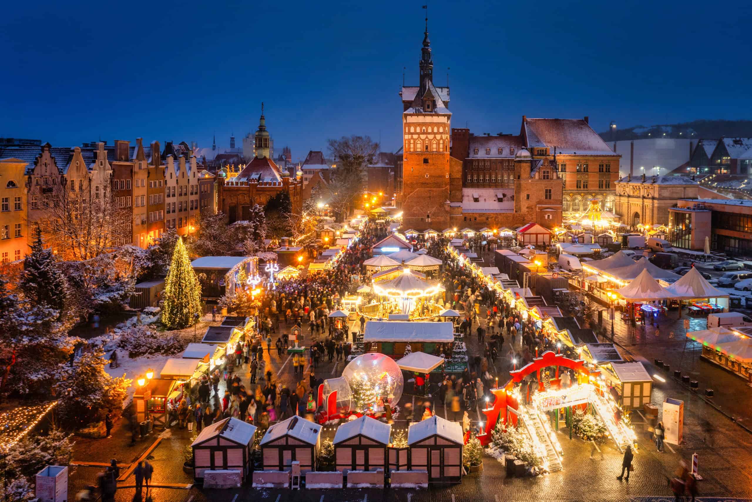 Weihnachten in Polen - Stadt Grudziądz im schönen Licht