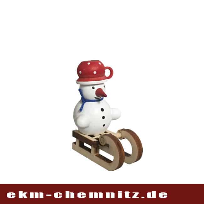 Schneemann-drechselfigur-auf-schlitten-roter-topf-claudia-lorenz