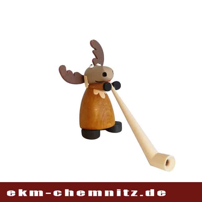 Drechselfigur - Elch Almdudler Musik in unseren Ohren. Die Sammlerfigur Elch Almdudler, ergänzt die lustige Elchgruppe.