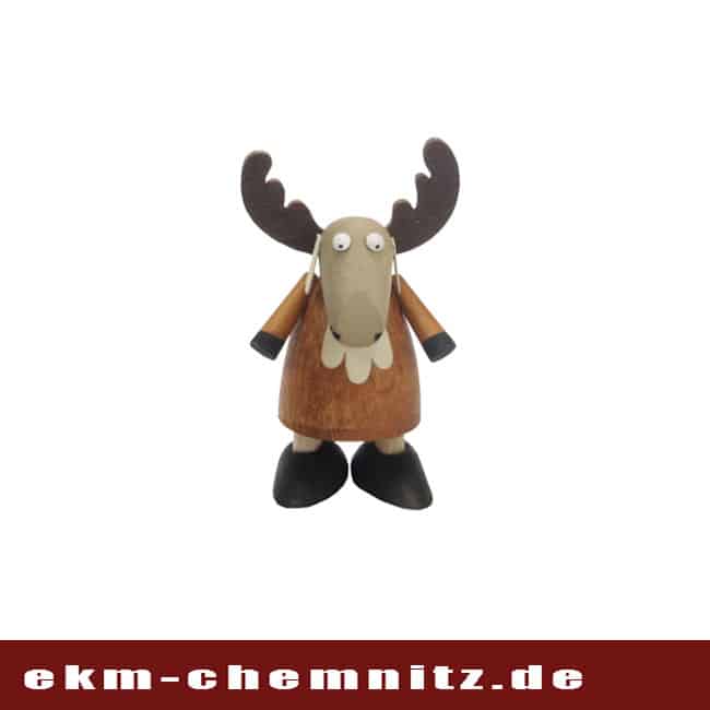Drechselfigur - Elch stehend Die Drechselfigur Elch stehend ist ideal als Sammelfigur und eine tolle dekorative Ergänzung zur ihrem Weihnachtsschmuck.