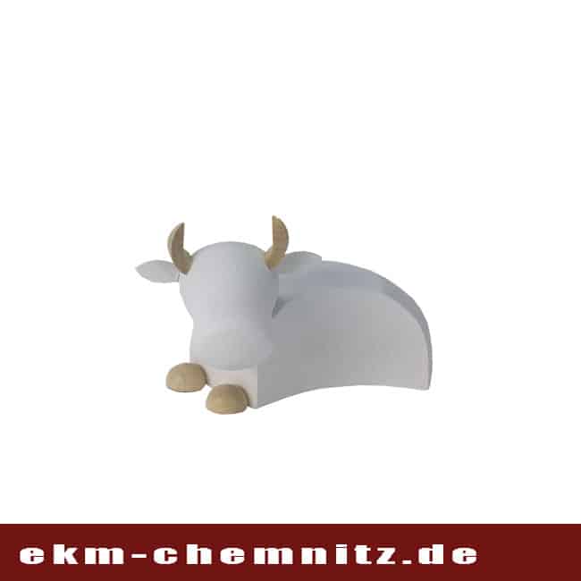 Drechselfigur - Ochse groß weiß Zum Krippenspiel gehört der Ochse. Die Drechselfigur in groß natur/weiß mit schlichtem edlem Design.