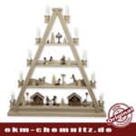 Auf dieser Dreieck Pyramide bestehend aus 4 Etagen, spiegelt ich das winterliche Erzgebirge. In der Vorweihachtszeit, freuen sich die Besucher des Weihnachtsmarktes über einen Glühwein und die Kinder toben im Schnee.