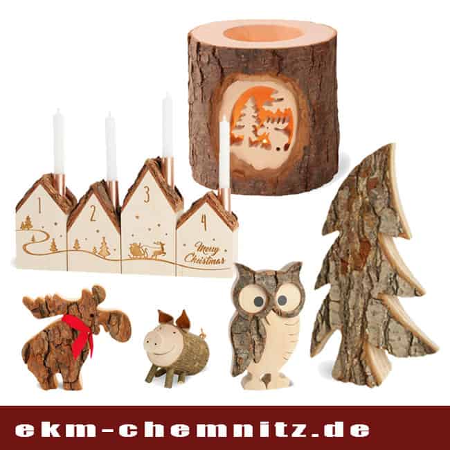 Rustikale Deko aus Holz mit Rinde