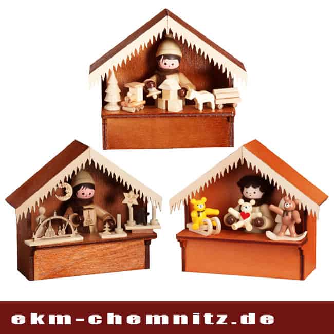 Holzfigur Romy Thiel Weihnachtsmarktbude Bratwurst Original Erzgebirge