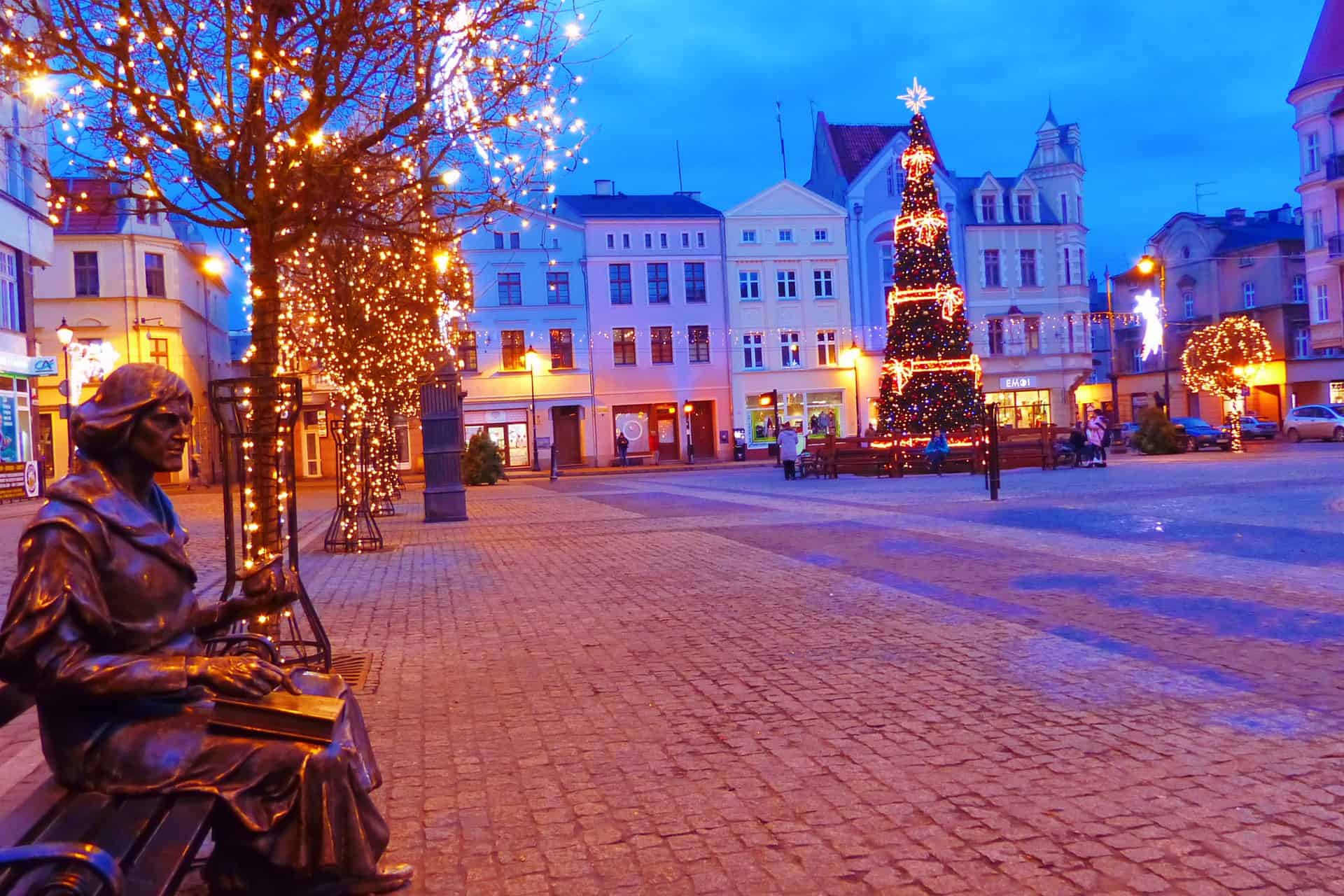 Weihnachten in Polen - Stadt Grudziądz im schönen Licht